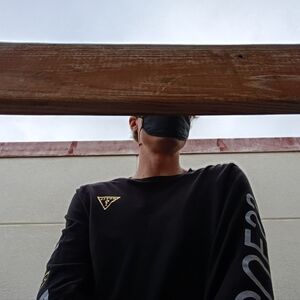 Black GUESS Long Sleeve Shirt with Logo